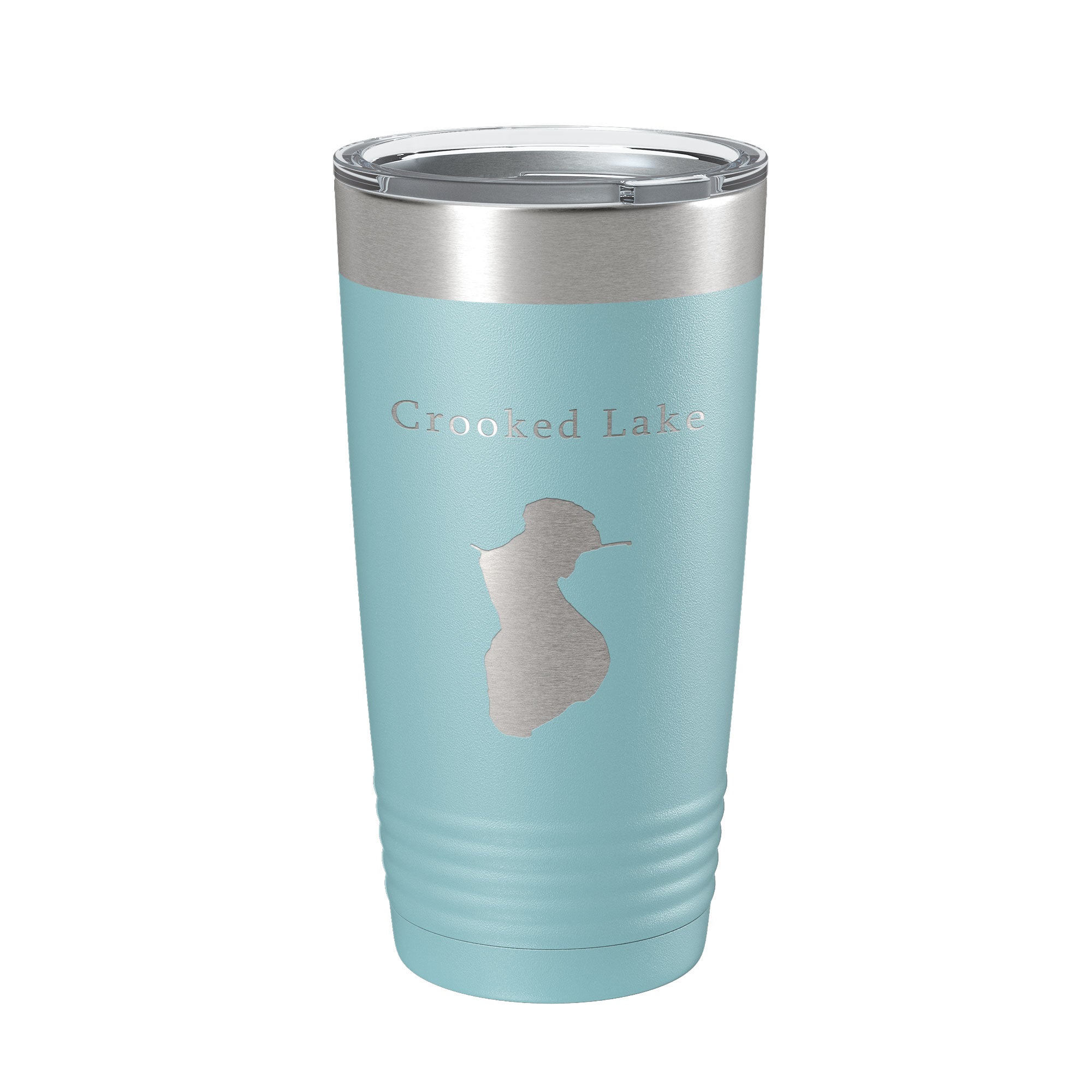 Crooked Lake Map Tumbler Travel Mug Insulated Laser Engraved Coffee Cup Illinois 20 oz