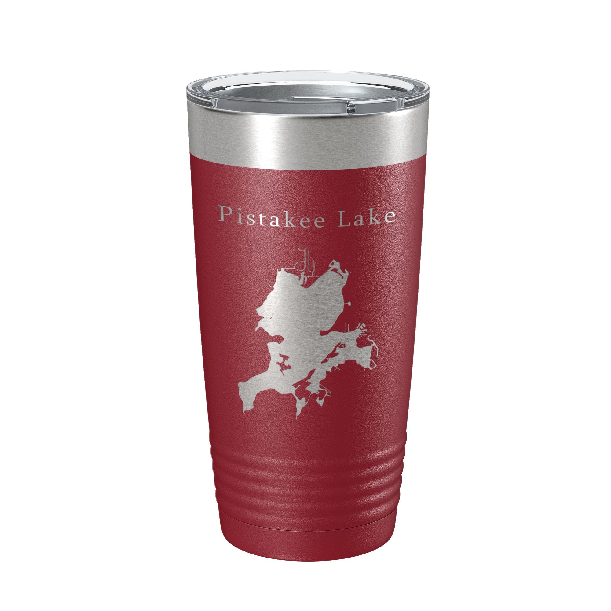 Pistakee Lake Map Tumbler Travel Mug Insulated Laser Engraved Coffee Cup Illinois 20 oz