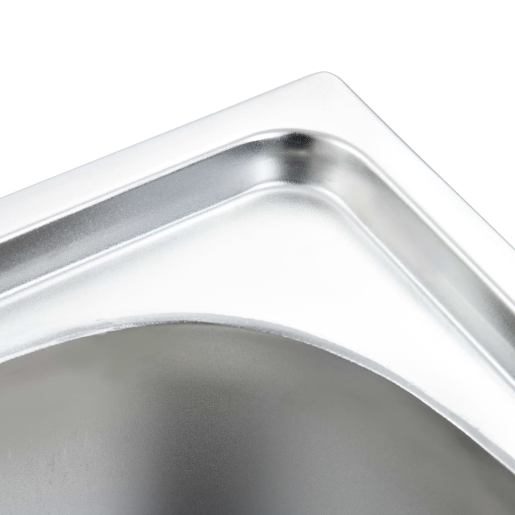 vidaXL Kitchen Sink Undermount Sink with Strainer Stainless Steel Sink Round