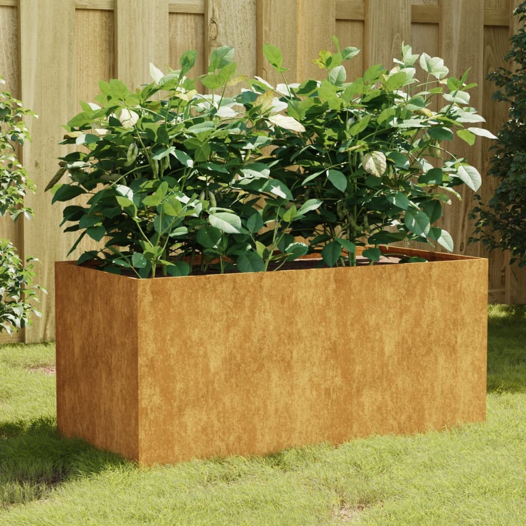 vidaXL Garden Wall Planter 19.7"x6.3"x3.9" Corten Steel