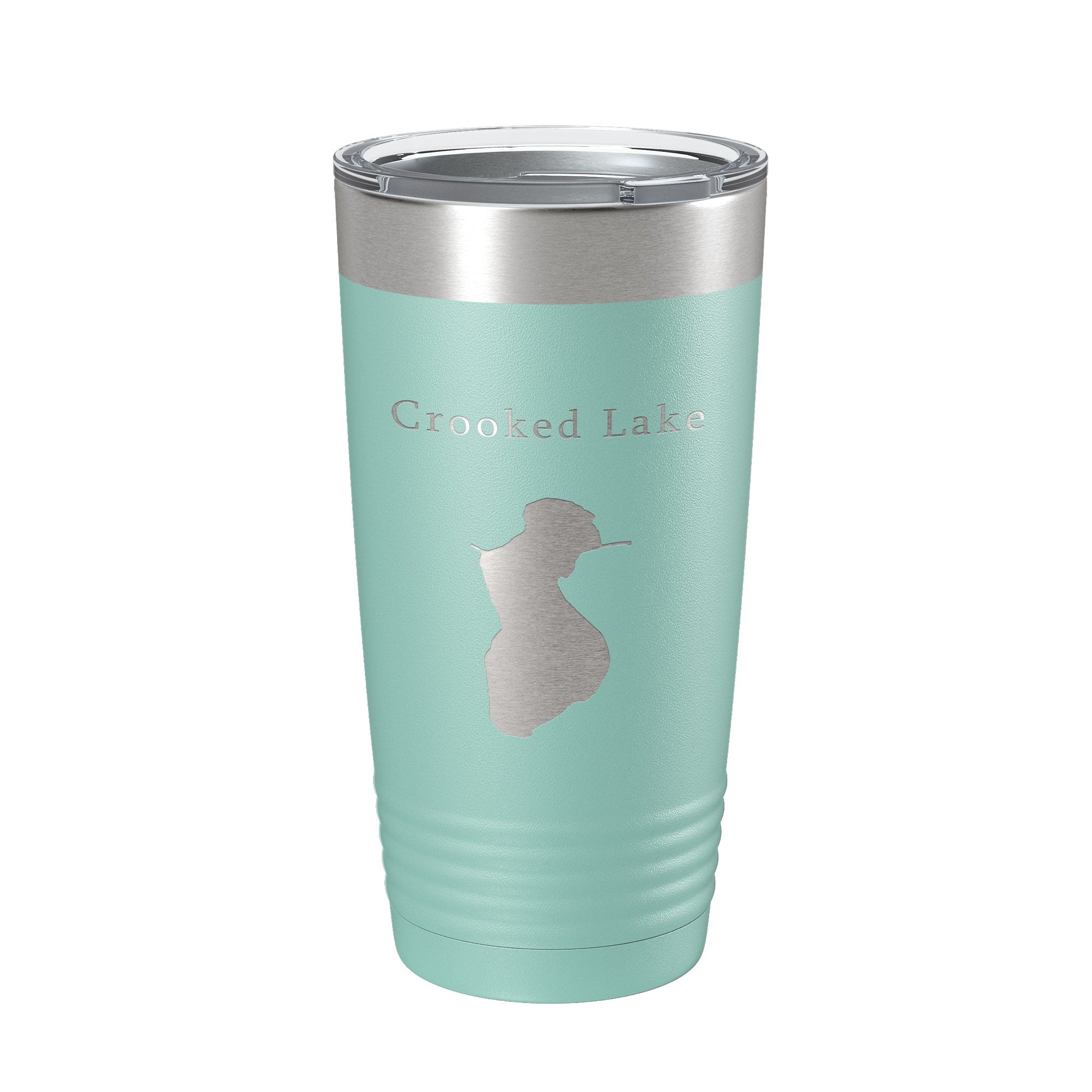 Crooked Lake Map Tumbler Travel Mug Insulated Laser Engraved Coffee Cup Illinois 20 oz